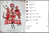 Hanna Cavinder's comment on Carson Beck's NFL draft announcement. IG image via @carsonbeck